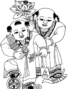 和合二仙图片