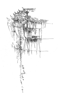 西递宏村钢笔速写图片免费下载,西递宏村钢笔速写设计