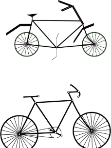 简易黑白矢量自行车图片