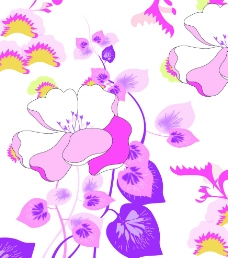 花纹背景紫情花图片