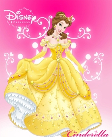 渐变背景雍容华贵贝儿公主最新迪士尼海报图片