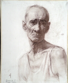 俄罗斯列宾美术学院素描男老年头像图片