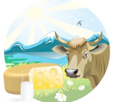 小麦牛奶主题矢量素材图片