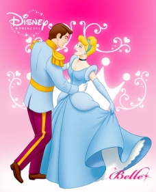 女性灰姑娘与王子仙蒂公主最新迪士尼公主海报图片