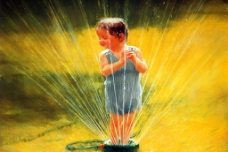 油画 喷泉浴图片