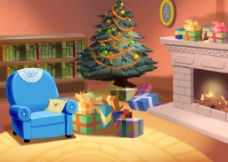 木柴动画背景圣诞图片