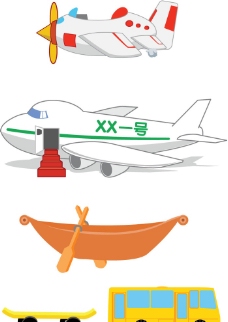 可爱交通工具飞机小船等图片