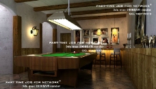 台球室吧台3dsmax室内设计模型vray带全部贴图图片
