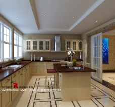 橱房厨房橱柜3dsmax室内设计模型vray带全部贴图图片