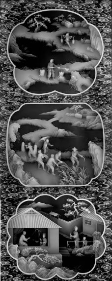 灰度图浮雕山水人物浮雕灰度图其他文化艺术设计图片
