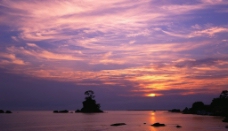 海岸夕阳图片