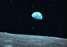 月球看地球图片