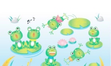 荷花池中的青蛙图片