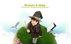 梦想儿童魔法师魔术地球绿色环保儿童梦想之门图片