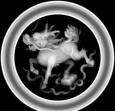 麒麟浮雕灰度图图片