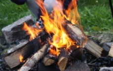 燃烧的木柴图片